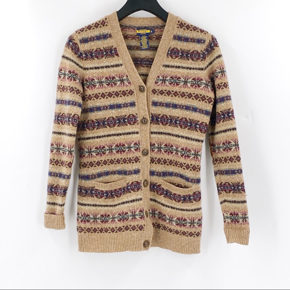 Vintage Ralph Lauren hand knit cardigan sweater S